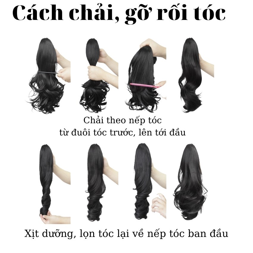 Tóc giả nữ ❤️FREESHIP❤️ ngoặm xoăn phồng 40cm, mã p103