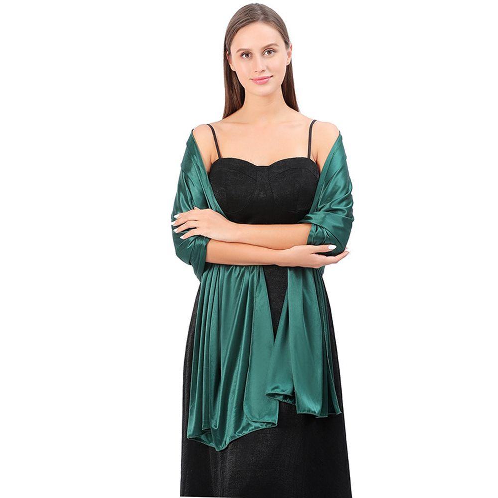 Khăn Choàng Satin Cỡ Lớn Màu Trơn Đơn Giản Phong Cách Hàn Quốc Cho Nữ 2life