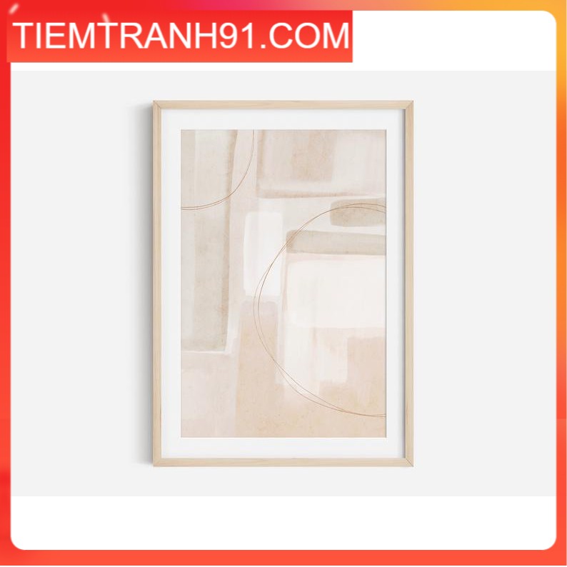 Tranh treo tường | Tranh nghệ thuật trừu tượng -Neutral Abstract Art Print, Shape Abstract Art 001