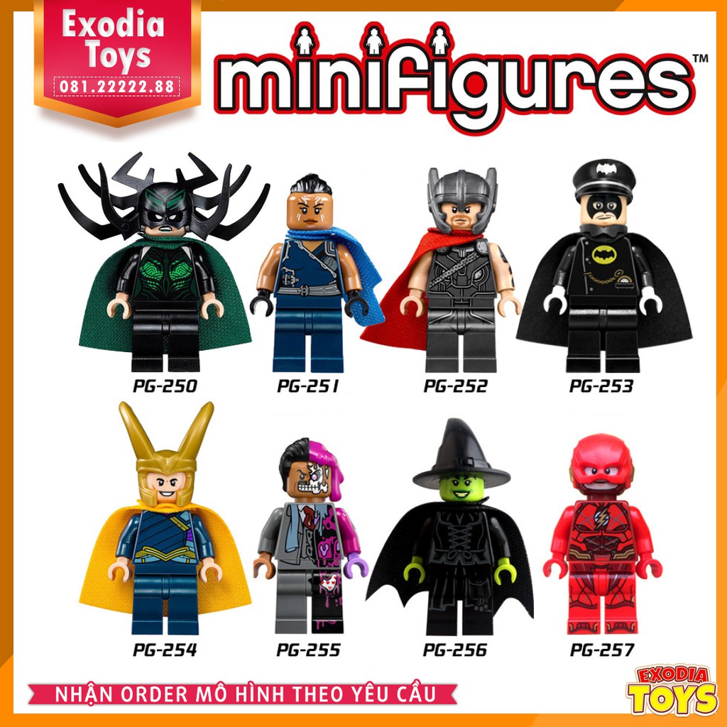 Xếp hình minifigure siêu anh hùng Marvel/DC : Hela, Valkyrie, Alfred, Flash - Đồ Chơi Lắp Ghép Sáng Tạo - POGO 8064