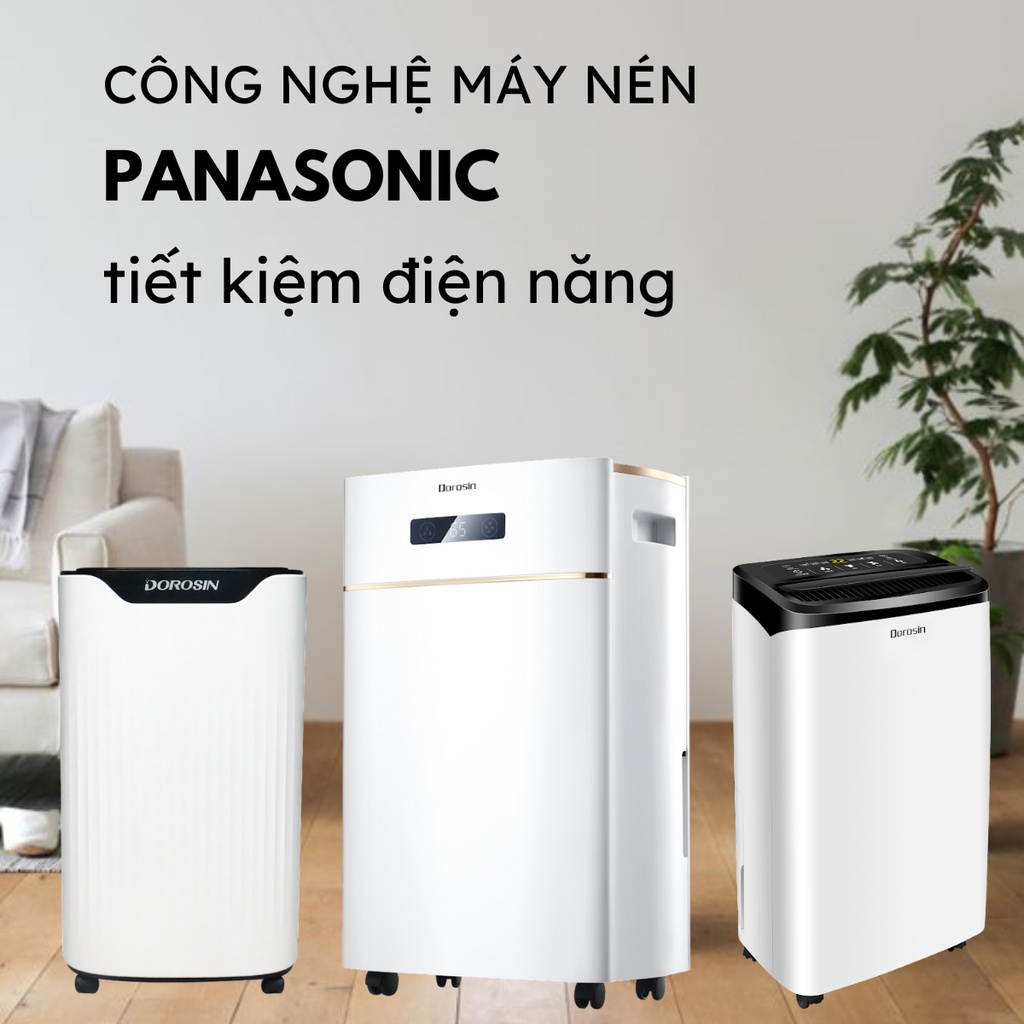 Máy hút ẩm không khí lọc kháng khuẩn Dorosin gia dụng phòng ngủ 20-30 m2 công suất 18 lít/ngày ER-618 bảo hành 2 năm