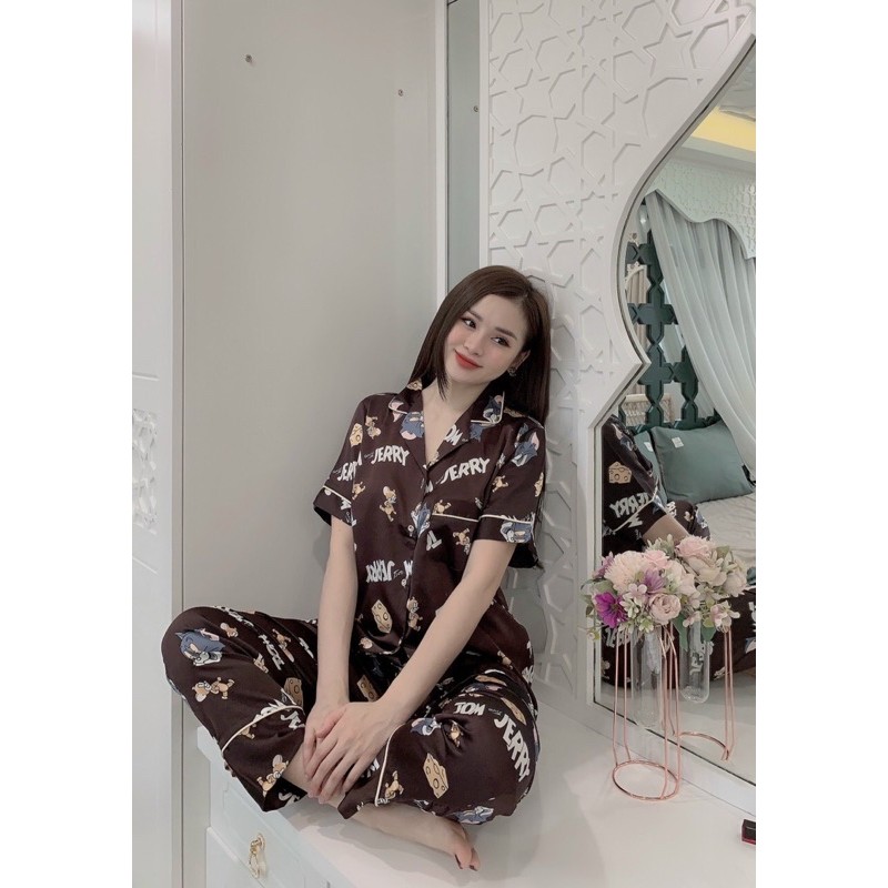 Bộ pijama họa tiết sang chảnh cao cấp chuẩn mịn đẹp