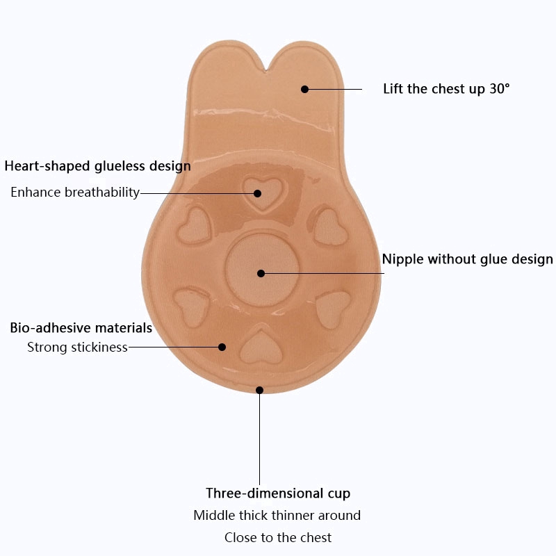 Cặp miếng dán nâng ngực vô hình bằng silicone tự dính tái sử dụng tiện lợi