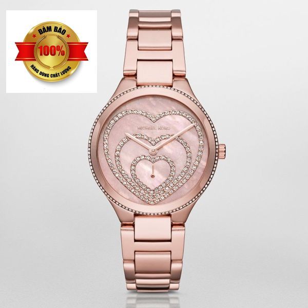 Đồng Hồ Nữ Michael Kors MK3605 - - Đính Pha Lê Cách Điệu Hình Trái Tim 3 Vòng