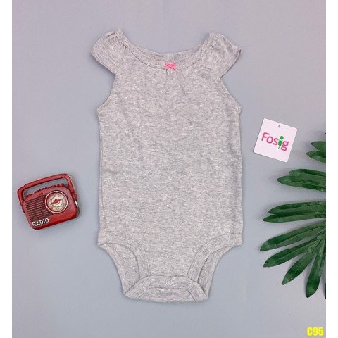 [5-13kg] Bodysuit Cánh Tiên Bé Gái - Xám Nơ Hồng