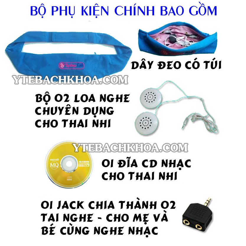 TAI NGHE THAI NHI TIPTOP KID MUSIC MÀU XANH DƯƠNG