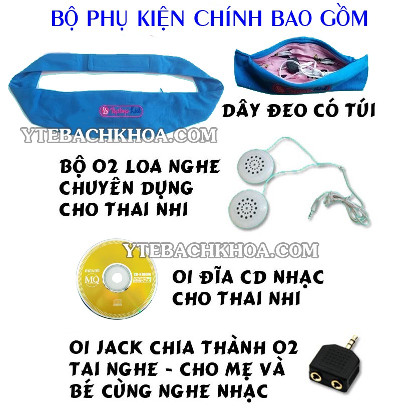 [TẶNG] TAI NGHE THAI NHI TIPTOP KID MUSIC MÀU XANH DƯƠNG (TẶNG TAI NGHE SAMSUNG AKG SIÊU HAY CHO MẸ)