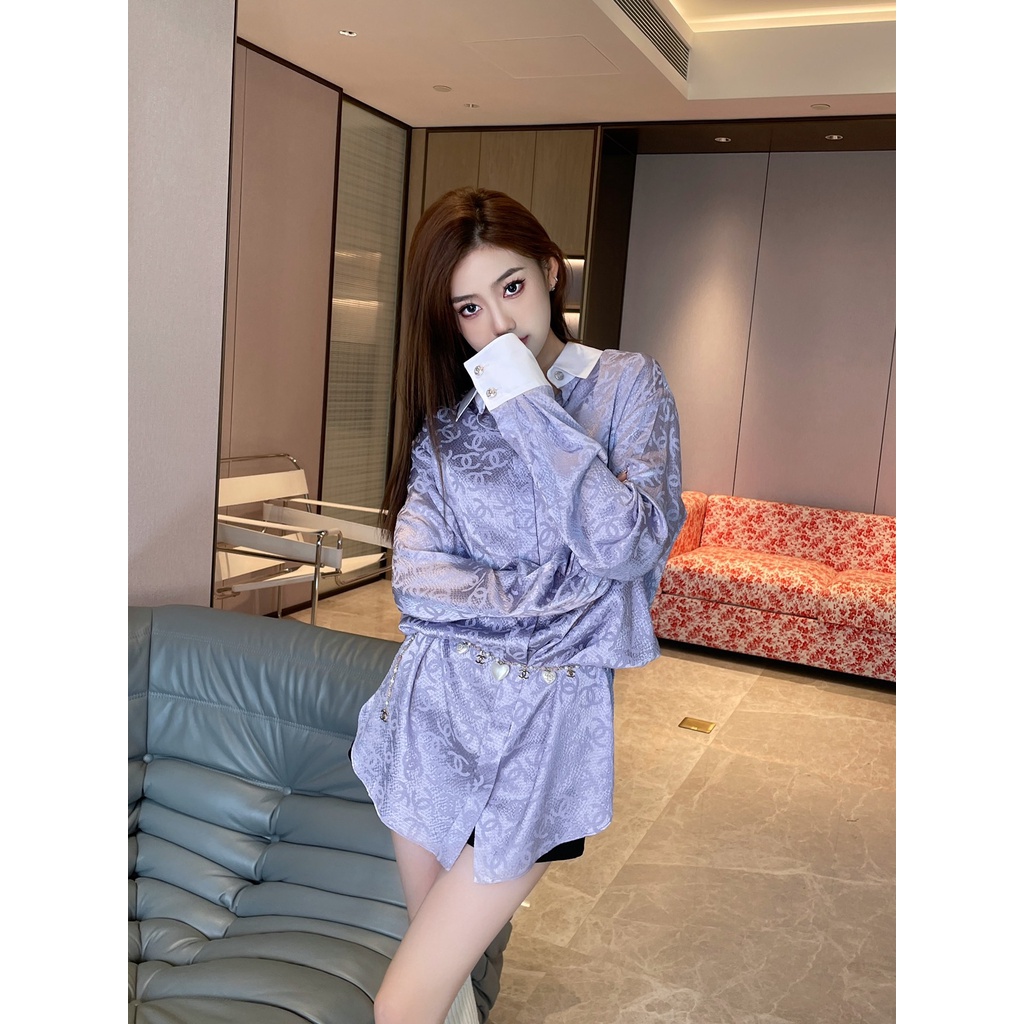 Áo sơ mi nữ thời trang cao cấp 𝘾𝙝𝙖𝙣𝙚𝙡 𝘾𝙝𝙖𝙣n𝙚𝙡 CN thiết kế theo phong cách nổi bật thu hút