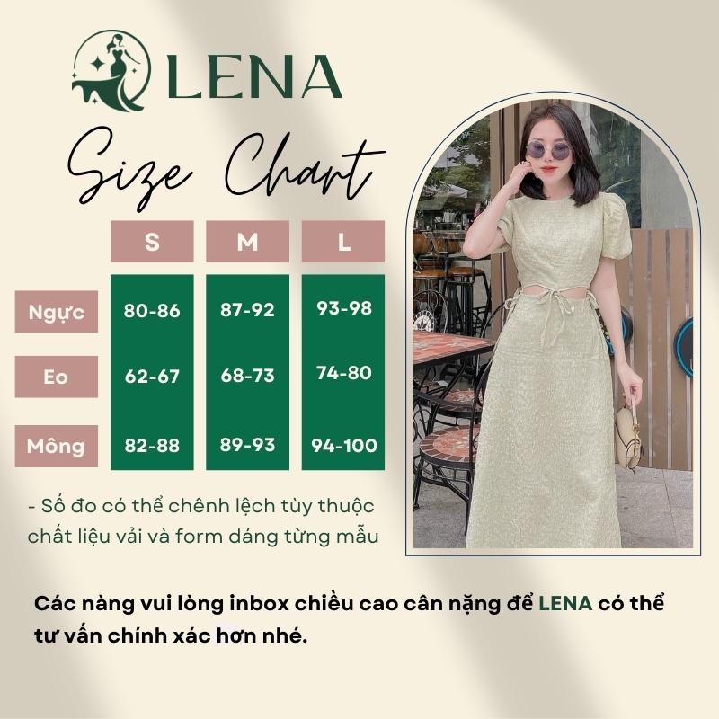 Đầm midi dáng dài dự tiệc LENA dạo phố khoét eo, vải gấm 2 lớp cao cấp sang trọng - DH2020