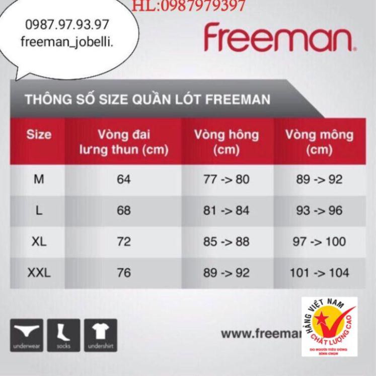 Quần lót nam Freeman 6040,6050 size thường + size đại cotton lụa[ hình thật + video