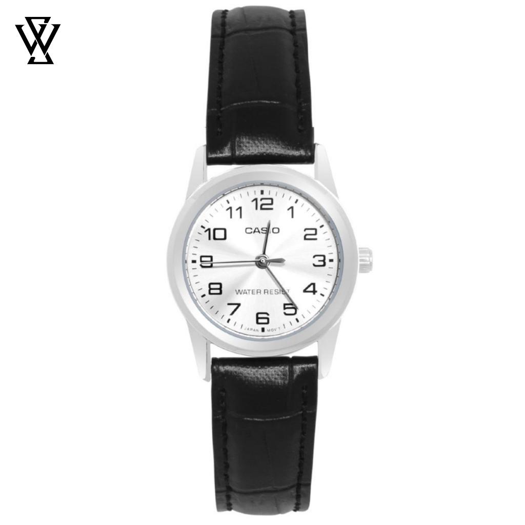 Đồng Hồ Quartz Nữ Casio WATCHSTORE LTP-V001L-7BUDF Thiết Kế Mặt Tròn Kính Khoáng 25.5mm, Dây Da, Vỏ Thép Không Gỉ Bền Bỉ