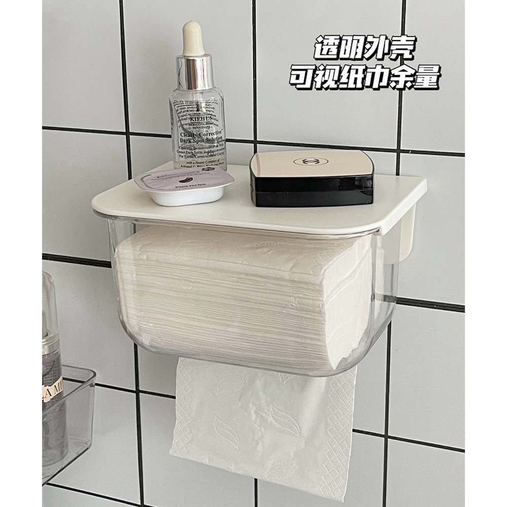 Hộp Đựng Khăn Giấy Gắn Tường Trong Suốt Chống Nước Không Cần Khoan Lỗ