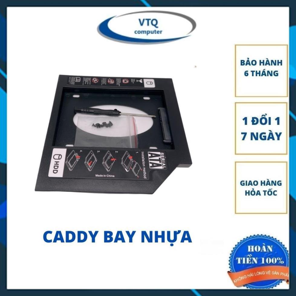 Caddy Bay HDD SSD SATA 3 9.5mm/12.7mm (NHỰA)- Khay ổ cứng thay thế ổ DVD
