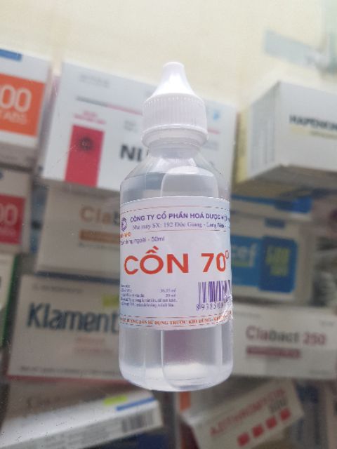 Cồn y tế Ethanol 70 độ, 90 độ chai 50ml - Công ty cổ phần Hóa Dược