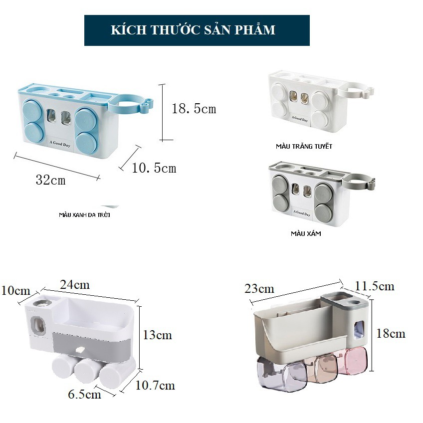 Hộp nhả kem đánh răng tự động - TẶNG 4 cốc W&amp;Y