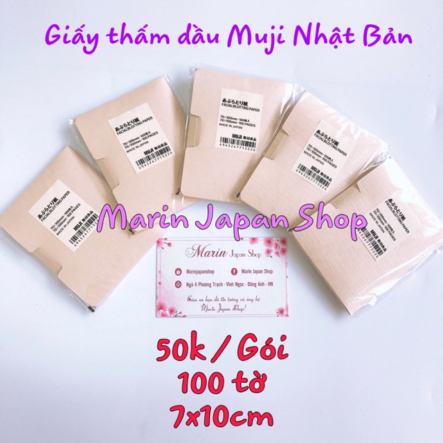 (Chuẩn bill Nhật) Giấy thấm dầu Muji Cosmetic Paper  nội địa Nhật Bản