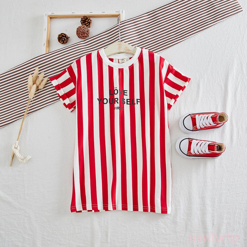 Đầm thời trang họa tiết sọc dọc xinh xắn dành cho bé gái