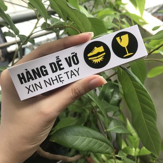 Tem nhãn dán hàng dễ vỡ ,tem chú ý hàng bể - xấp 50 tờ