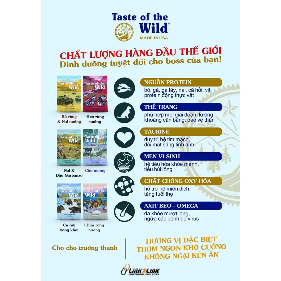 URBAN_TASTE OF THE WILD_HẠT CHO CHÓ MỌI LỨA TUỔI (MỸ)