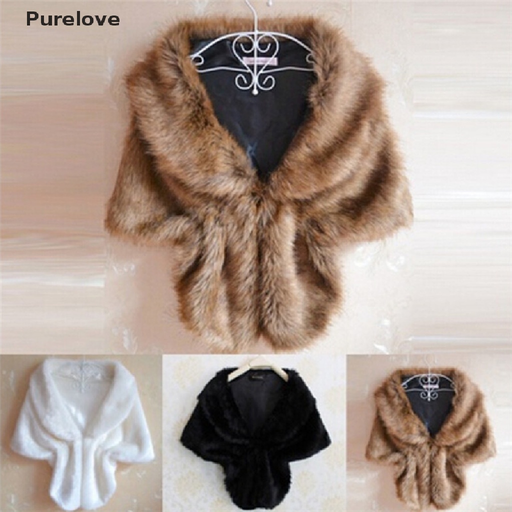 [Purelove] Áo choàng lông thú giả mới cho cô dâu