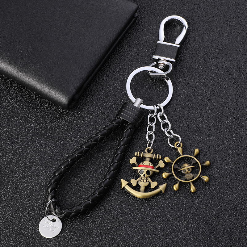 Móc khóa kim loại trang trí hình biểu tượng Luffy trong One Piece