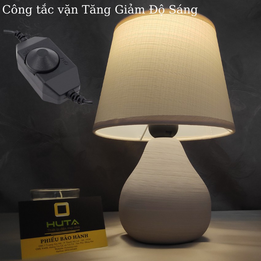 COMBO 2 Đèn Ngủ Để Bàn Thân Gốm Sứ, Dimmer Điều Chỉnh Tăng Giảm Sáng, Bóng Led, Decor, Mã S1 - Shop HUTA Light For Life