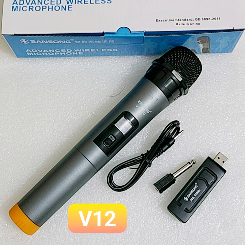 Micro Karaoke không dây V10 + V12 cho loa kéo - Daile S8 - Zansong A061 - JBZ - 106 - 108