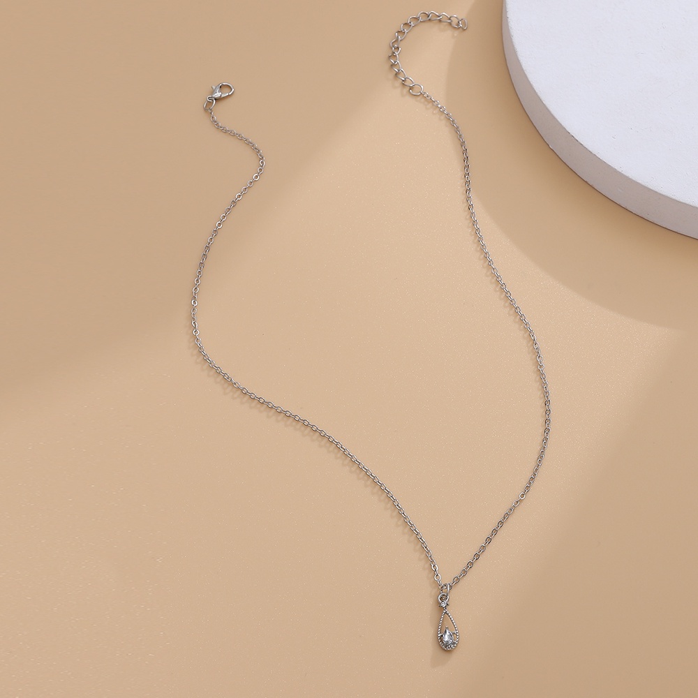 Vòng cổ Mạ Bạc Mặt Hình Giọt Nước Phong Cách Vintage