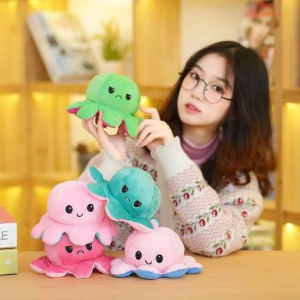 bạch tuộc cảm xúc Reversible Octopus/Bạch Tuộc Đồ Chơi Nhồi Bông Bạch tuộc cảm xúc Cảm Xúc Bông Cao Cấp Memon Bạch Tuộc Nhồi Bông Kích Thước Flip octopus youngtime