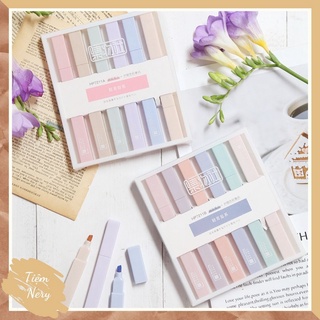 Một bút highlight màu sắc pastel, thân vuông | Bút Cream Color