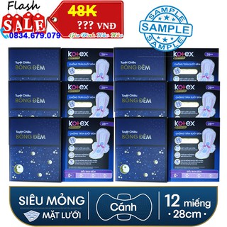 Băng Vệ Sinh Kotex Ban Đêm Chống tràn 28cm - Combo 12 Miếng - Hàng mẫu