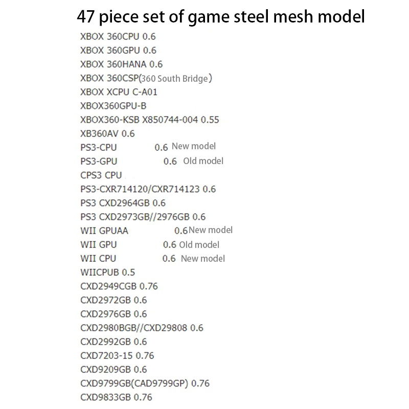 Set 47 Khuôn Tản Nhiệt Trực Tiếp Dành Cho Máy Chơi Game PS3 CPU PS4 GPU XBOX CXD WII