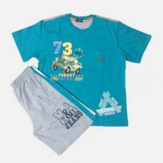 Bộ áo thun bé trai cổ tròn 15-25kg