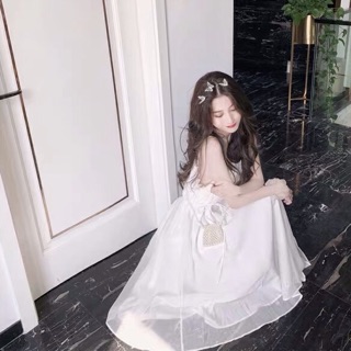 (Có Sẵn) ☁️ MAXI TRẮNG XẾP LY NGỰC ☁️ (có ảnh thật)