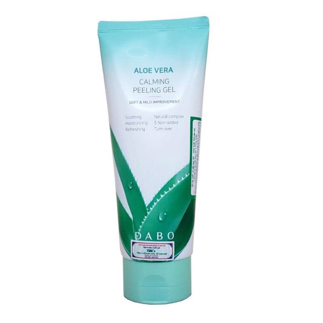 Tẩy Da Chết Cho Da Mặt, Tẩy Tế Bào Chết Lô Hội Dabo Hàn Quốc cao cấp ALOE VERA-CALMING PEELING GEL 180ml hàng chính hãng