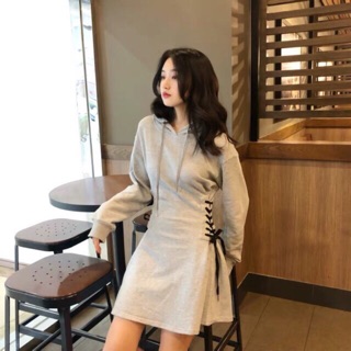[ORDER] Váy thu đông thắt eo trùm mũ ulzzang(có Feedback)