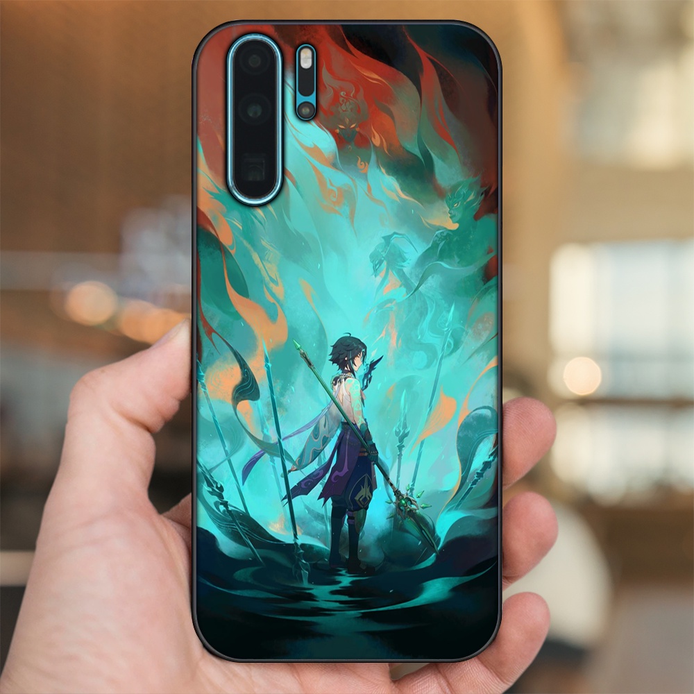 Ốp lưng Huawei P30 Pro viền đen in hình Xiao Genshin Impact