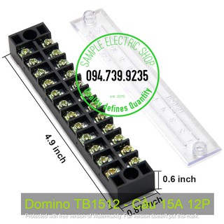 Cầu đấu TB1512 - Cầu Domino 15A 12P - cầu đấu khối 15A 12P