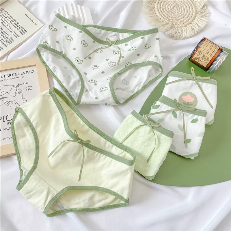 Quần Lót Nữ Cotton Xanh Lưng Vừa Thoáng Khí Thoải Mái Cho Nữ 299