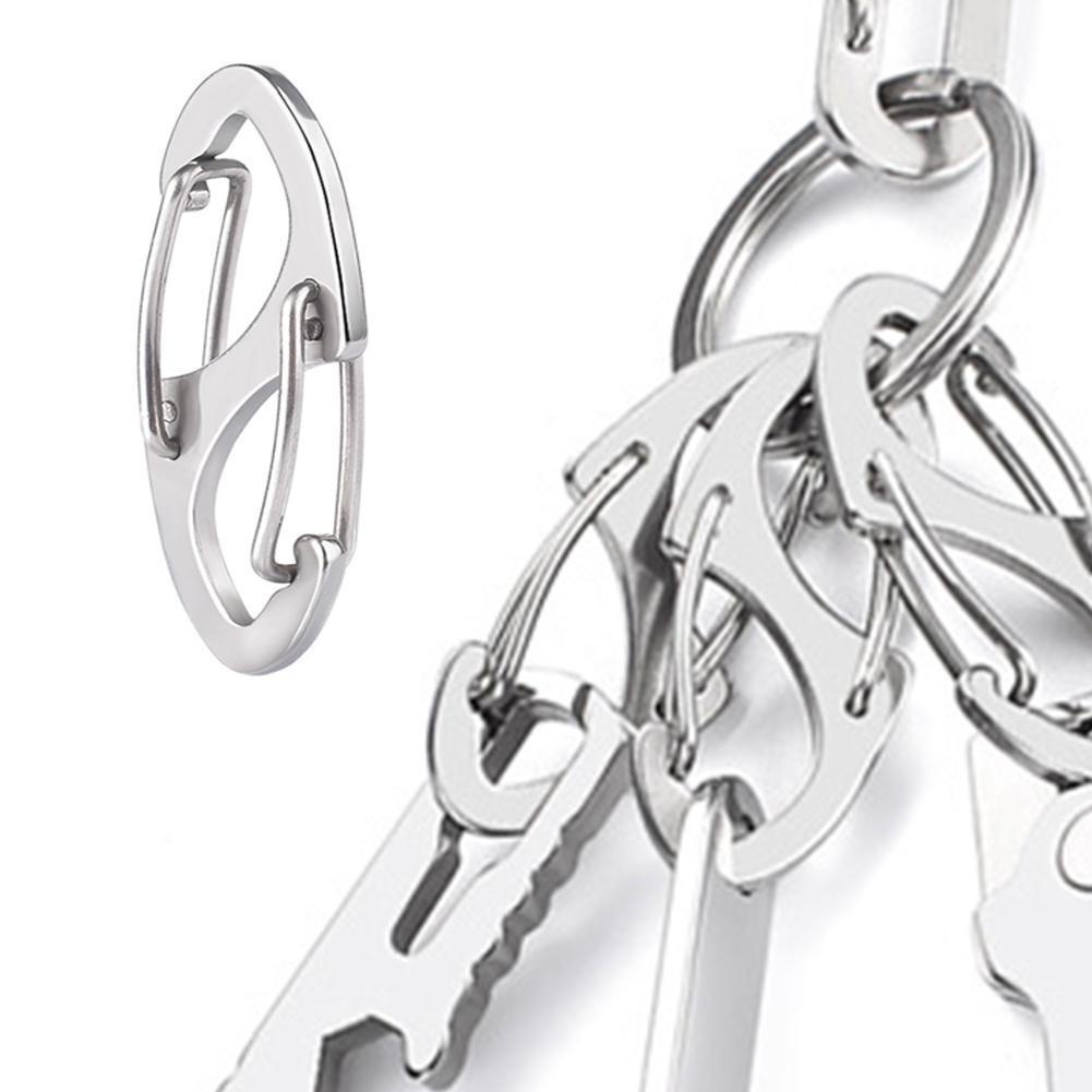 1 Móc Khóa Carabiner Hình Số 8 Bằng Thép Không Gỉ Đa Năng L6R1