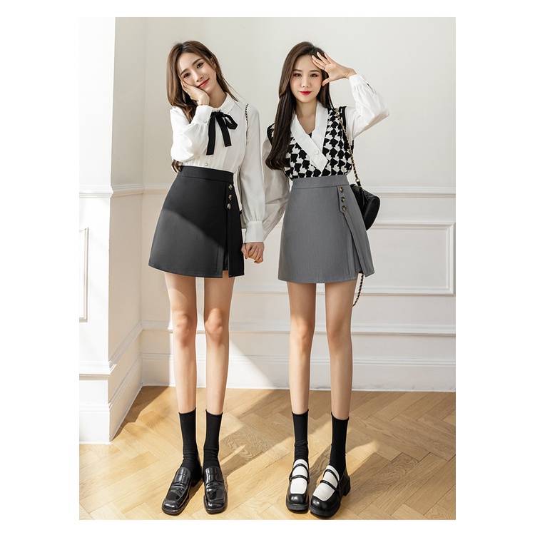 Quần Giả Váy Vạt Lệch chất vải tuyết mưa vitex dày dặn ảnh thật mã 064