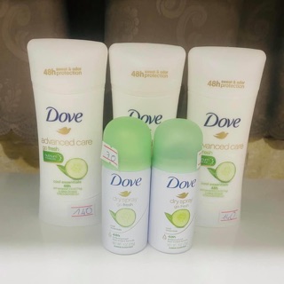 ‼️ Cây Lăn nách và chai xịt Dove mùi dưa leo thơm dịu nhẹ , giữ mùi 24H hàng nội địa Mỹ