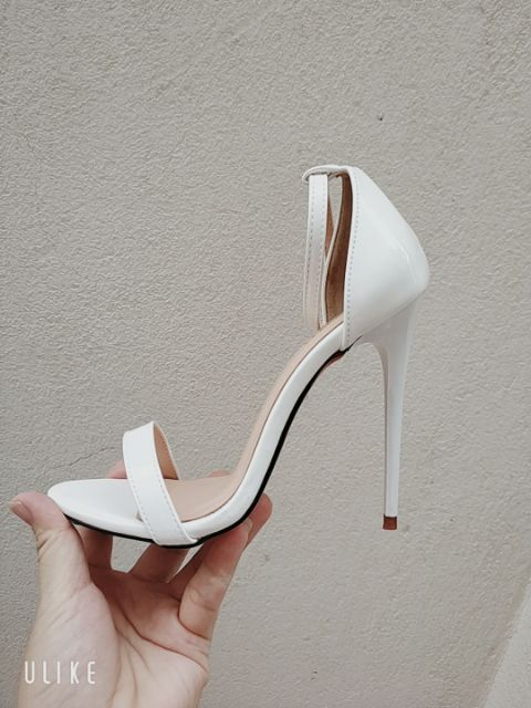 (Hình thật)Sandal cao gót màu trắng 11cm