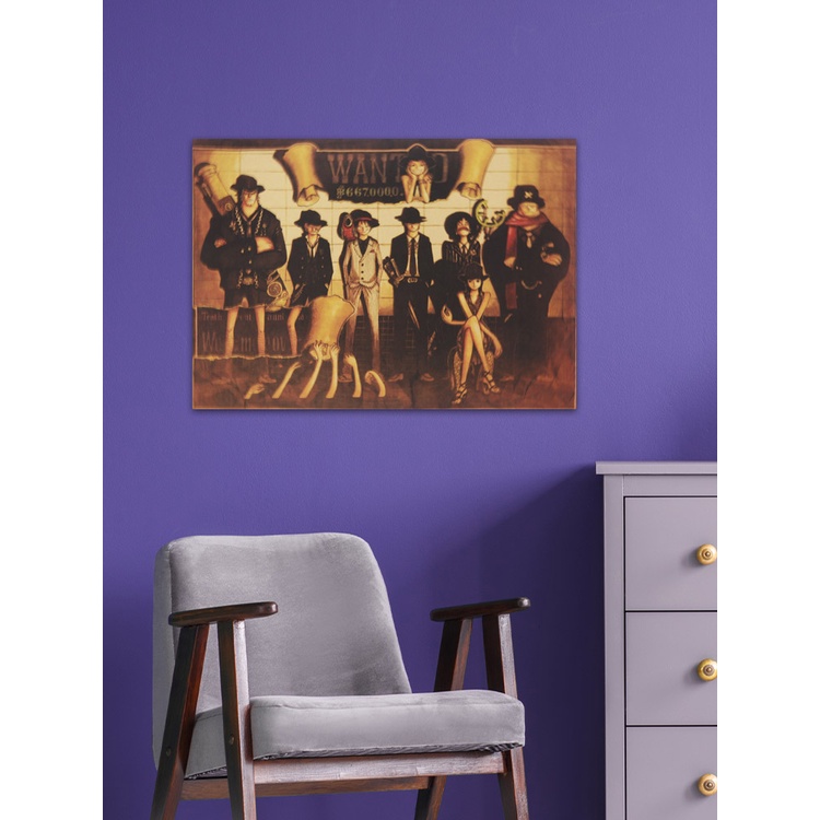 Tmdbyx Tranh Giấy kraft Trang Trí Quán Cà Phê Hình One Piece Phong Cách retro