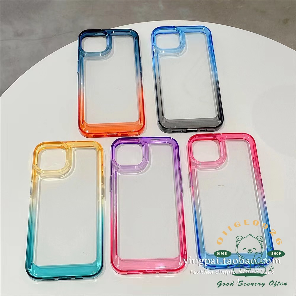 Ốp Điện Thoại Acrylic Màu Gradient Cho iPhone 13 12 11 Pro Max