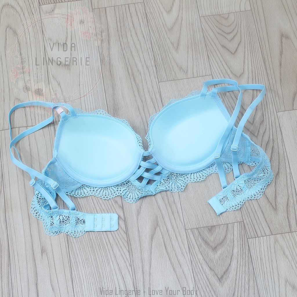 Áo ngực có big size 75C ren phối dây nâng bustier bra xuất âu