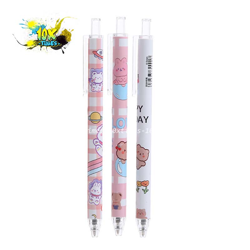 Bút gel bấm dễ thương gấu hồng xinh xắn ngòi 0,5 mm mực đen dùng dể viết bài, trang trí, quà tặng sinh nhật bạn gái