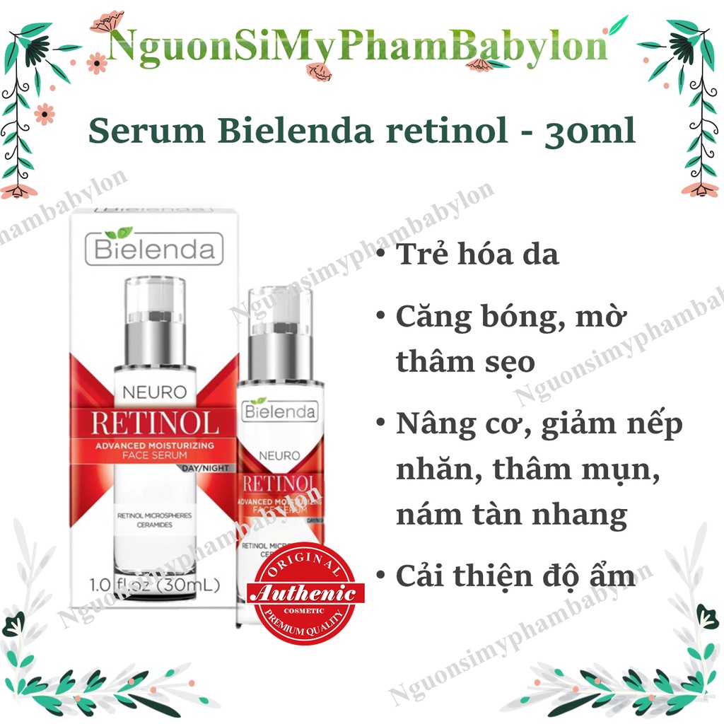 Tinh chất ngăn lão hóa Bielenda Neuro Retinol Advanced Moisturizing Face Serum - 30ml