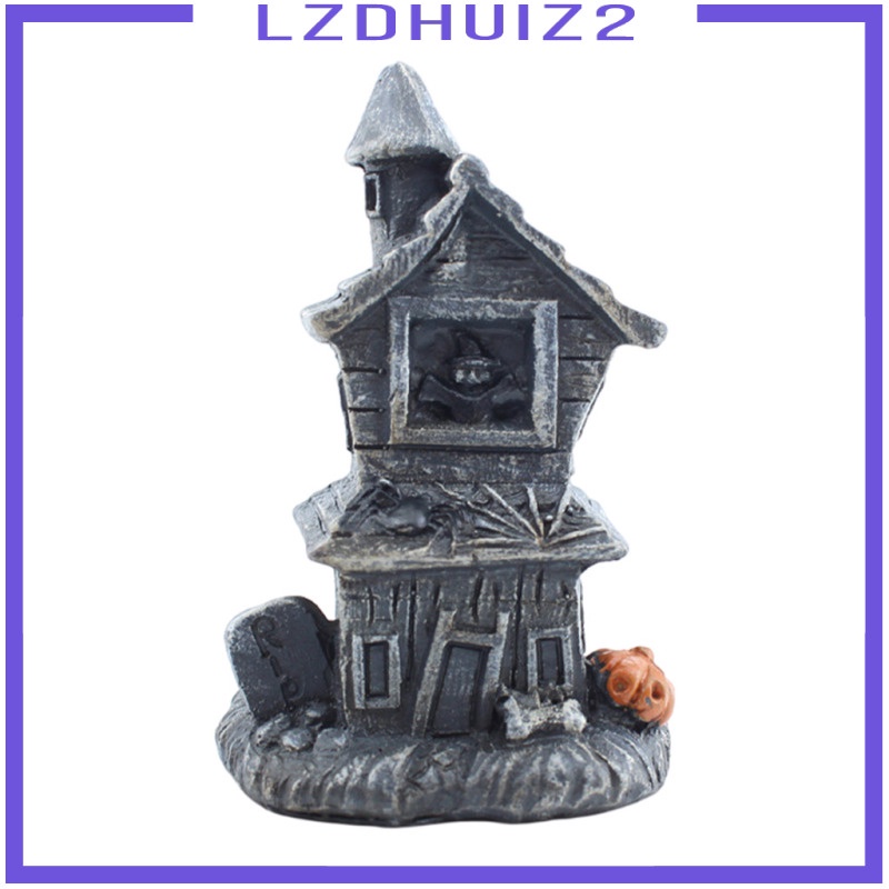 Mô Hình Ngôi Nhà Bằng Nhựa Có Đèn LED Trang Trí Halloween