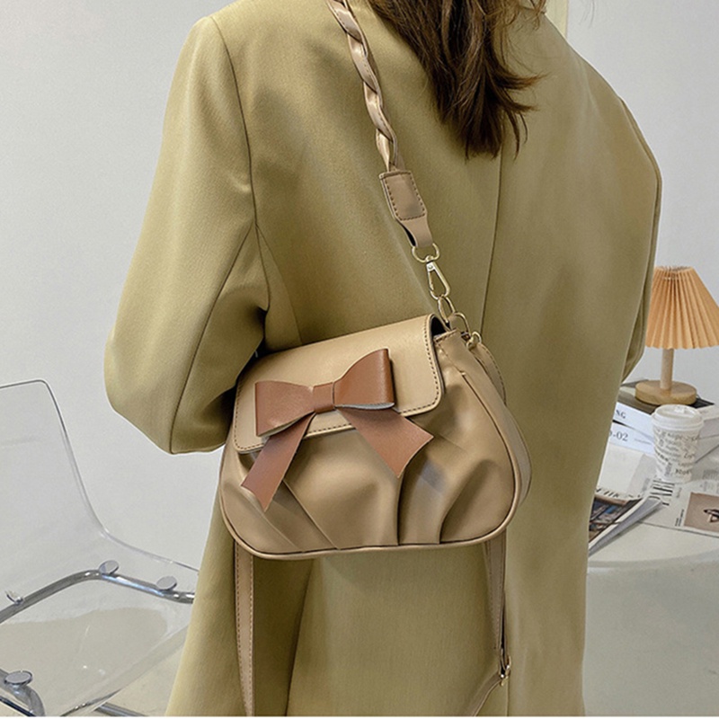 Túi đeo vai IELGY kiểu đính nơ retro thời trang cho nữ